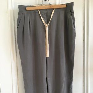 100% silk cropped pants - Wilfred (Aritzia)
